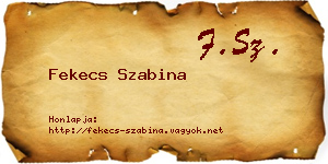 Fekecs Szabina névjegykártya